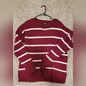 Burgundy striped sweater